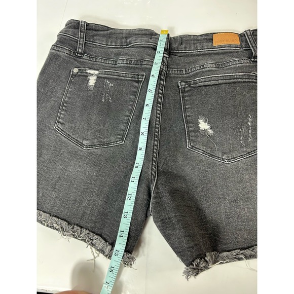 Judy Blue Black Denim Cut Off Shorts Size XL JB150004 Distressed Mid Rise Women - Picture 5 of 6